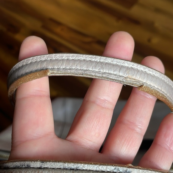 COACH Metallic Rose Gold Pebble Leather Exotic Python Trim Ava Tote Bag - Picture 13 of 15